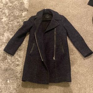 CLUB MONACO GREY ITALIAN WOOL COAT SIZE S/P